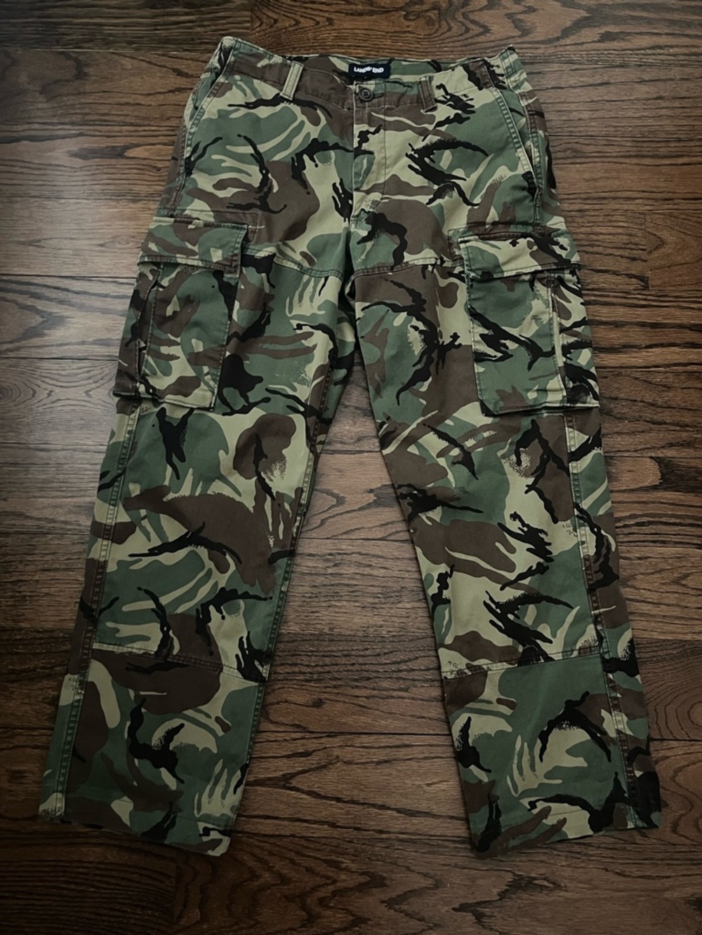 Lands End Camo Cargo Pants - Green Camo